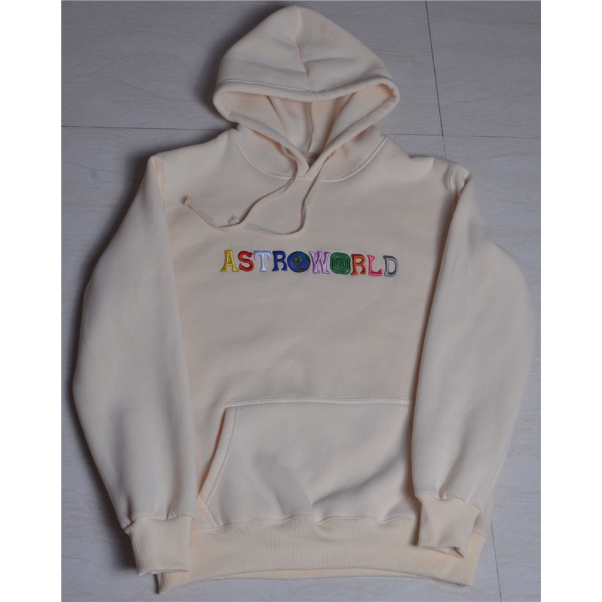 Áo Hoodie Hip Hop Thêu Chữ WISH YOU Where HERE Màu Cầu Vồng Thời Trang 2022 TRAVIS SCOTT Astroworld Cho Nam Và Nữ