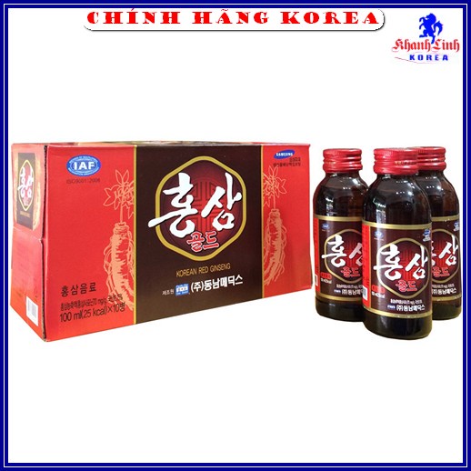 Nước Hồng Sâm Hàn Quốc Chính Hãng, Hộp 10 chai x 100ml