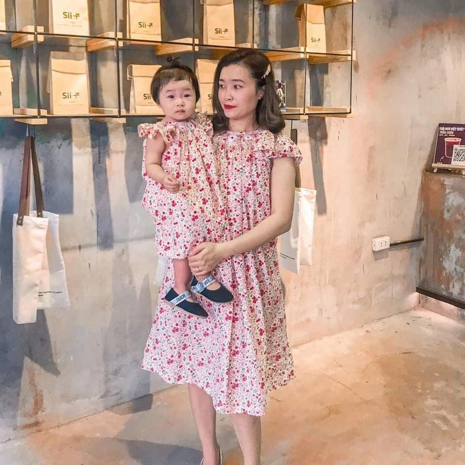 Váy Đầm Cho Bé Gái, Đầm Smock Thêu Tay Kiểu Cánh Tiên Họa Tiết Hoa Cúc Bánh Bèo Dễ Thương Size 1 Tuổi -10 Tuổi