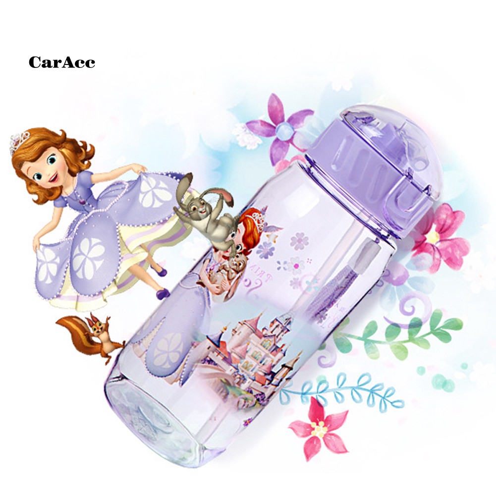 Bình Đựng Nước 450ml Chống Rò Rỉ Có Ống Hút Hình Chuột Minnie Disney Cho Bé