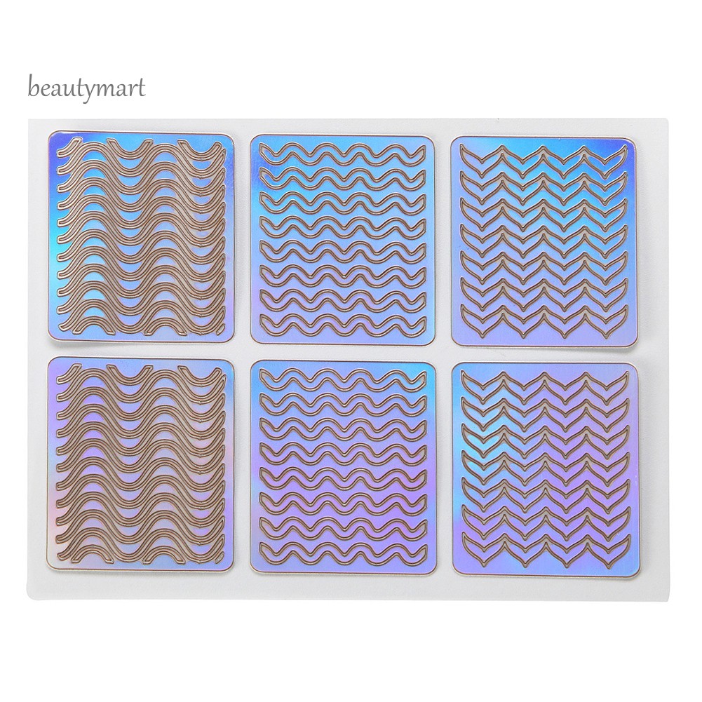 [Hàng mới về] Set 6/12/24 tờ sticker dán móng tạo lỗ rỗng trang trí nghệ thuật