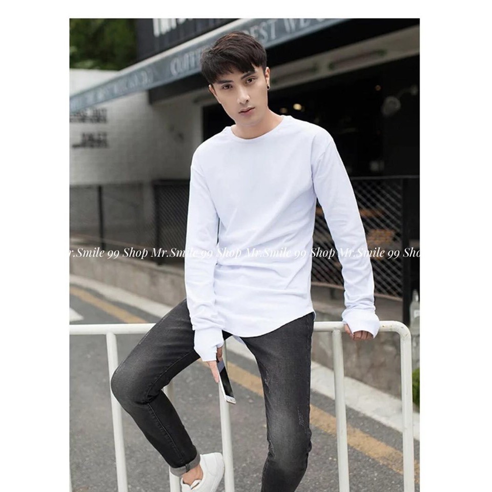 ÁO THUN TAY DÀI XỎ NGÓN BASIC TRẮNG ĐEN, HÀNG QUẢNG CHÂU | BigBuy360 - bigbuy360.vn