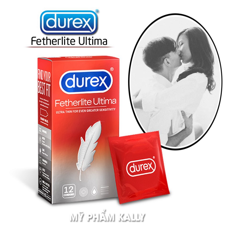 [Durex Chính Hãng] Bao Cao su Durex Fetherlite Ultima Hộp 12 Cái- Bcs Siêu Mỏng, Ôm Sát Khiến Cuộc Yêu Trở Nên Thăng Hoa