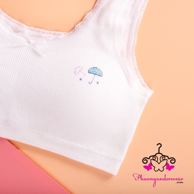 Áo bra cotton học sinh hai dây bản