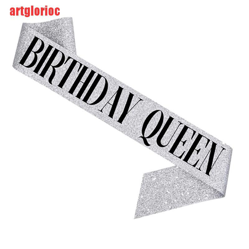 Băng Đeo Chéo Vải Satin In Chữ Birthday Queen / Girl 21 Dành Cho Tiệc Sinh Nhật