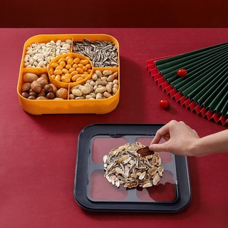 Khay mứt vuông 2 tầng hình con hươu ( khay đựng mứt- hoa quả- bánh kẹo)