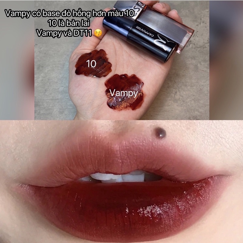 Son bóng nội địa trung siêu lì Cappuvini đen 10