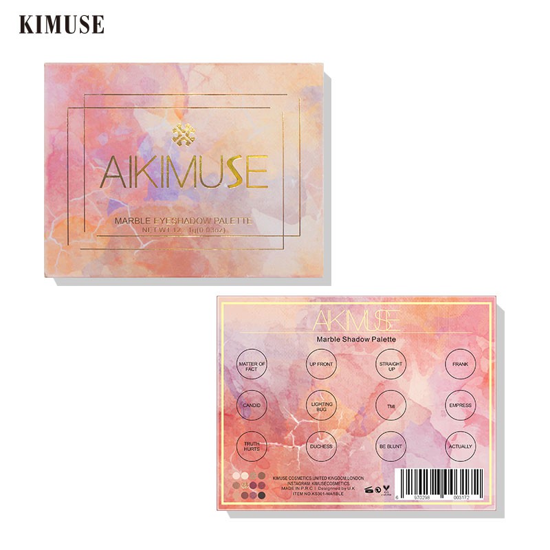 Bảng phấn mắt AIKIMUSE 12 màu lì ánh nhũ 1g*12