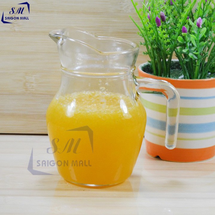 Ly quai bầu thủy tinh miệng rót 500ml đựng sinh tố nước ép cực cute