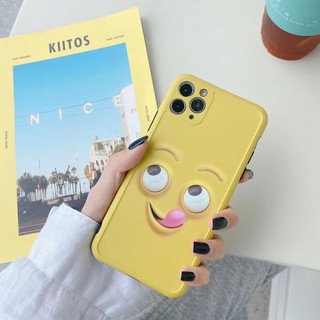 Ốp điện thoại màu vàng hình biểu cảm dễ thương cho IPHONE 7 8PLUS X XS XR XSMAX 11 11PRO 11PROMAX