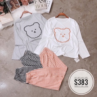 Bigsize Set bộ caro gấu S383