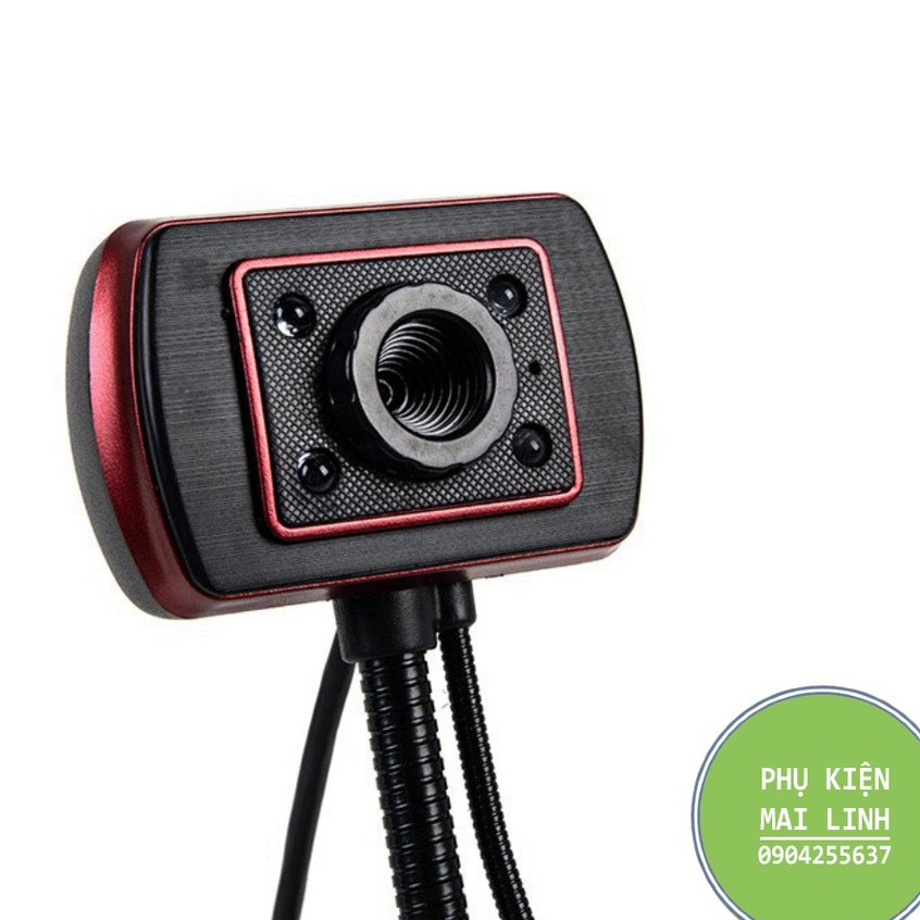 (Bảo hành 06 tháng) Webcam Chân Cao có mic dùng cho máy tính có tích hợp mic và đèn Led trợ sáng -Webcam máy tính để bàn