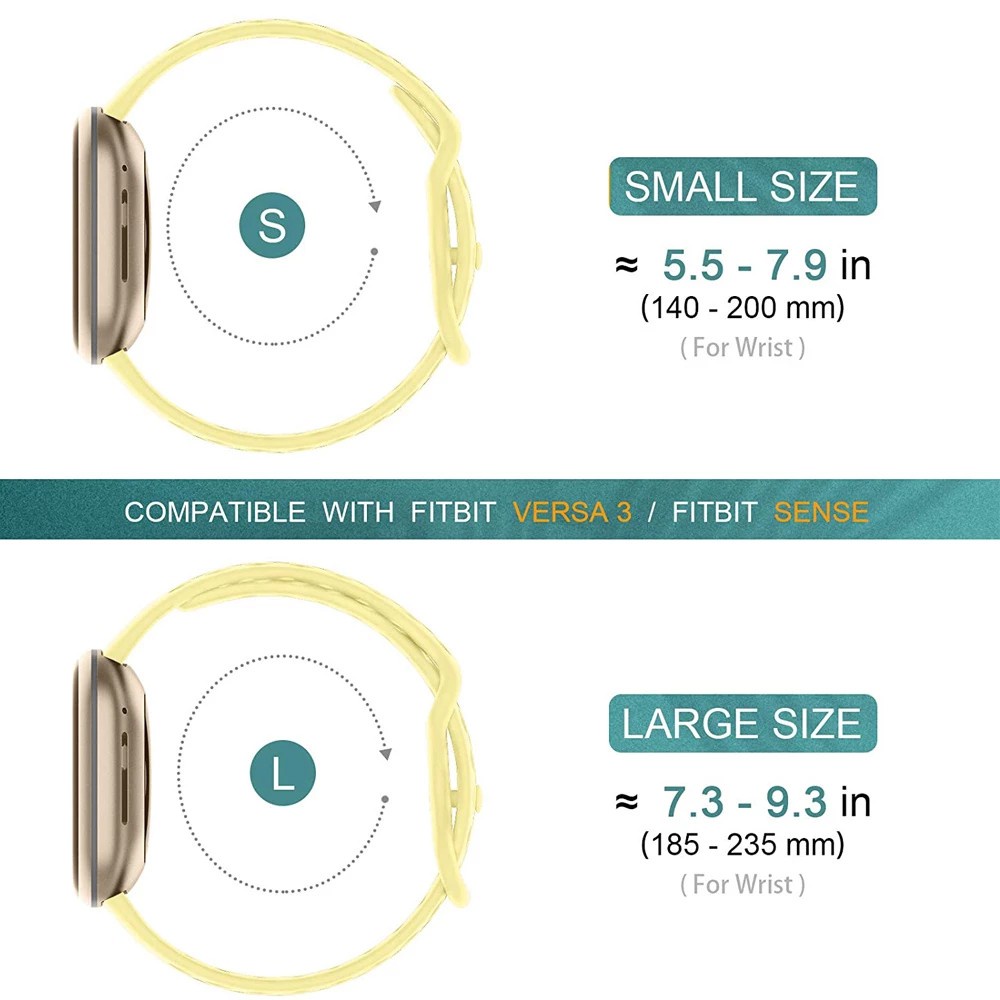 Dây đeo silicone chống nước cho đồng hồ thông minh Fitbit Versa 3 / Fitbit Sense