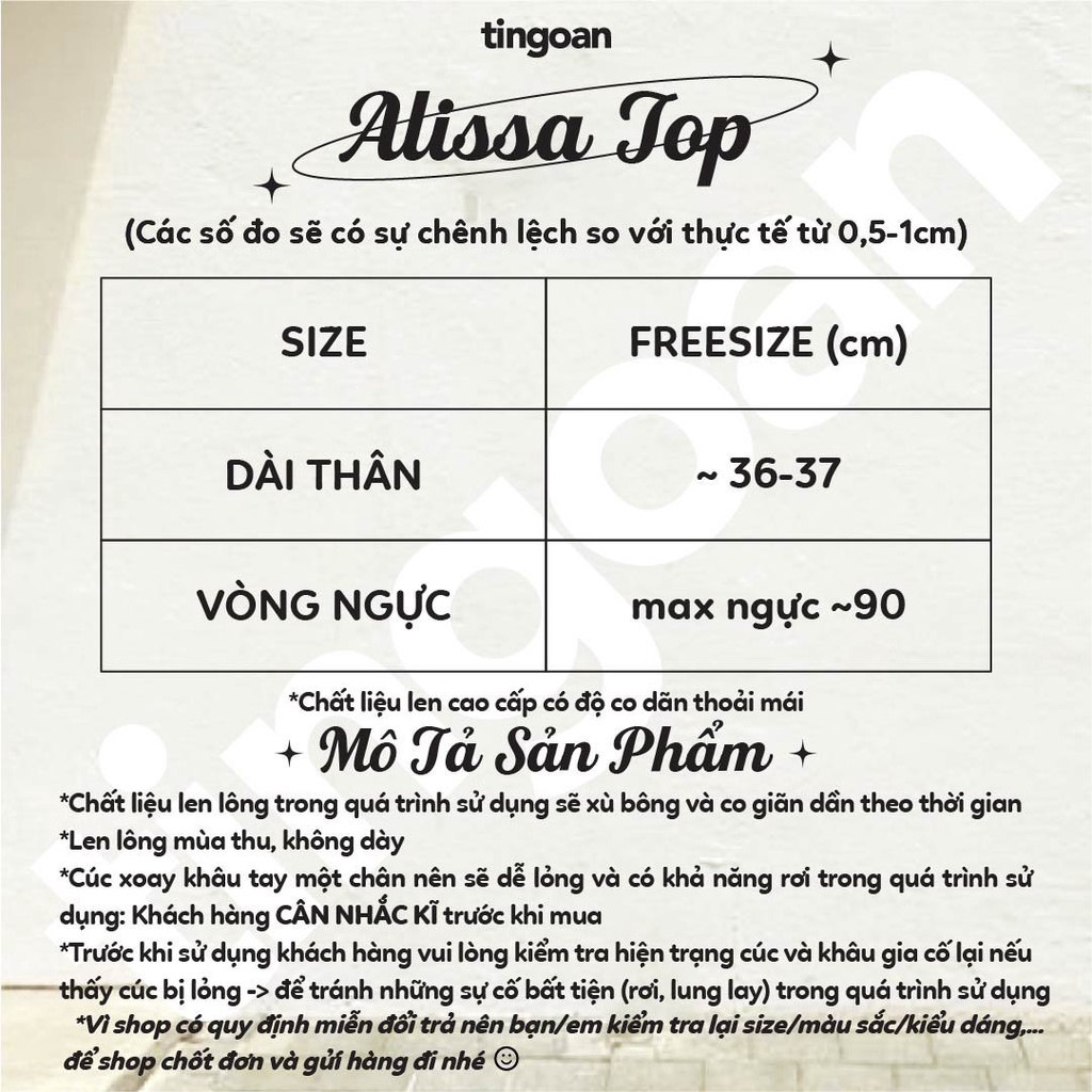 TINGOAN® - Áo len ngắn tay viền đen chống nhăn trắng  ALISSA TOP/WH