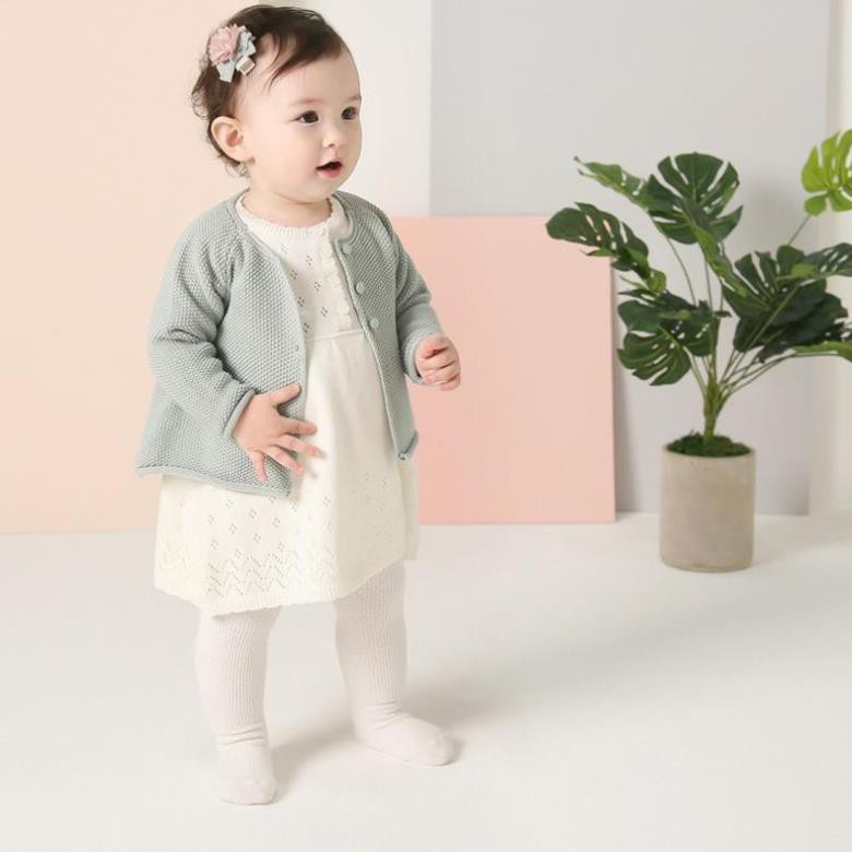 HL779 Quần tất cotton chống trượt ấm áp màu trắng cho bé 23 5 nu112