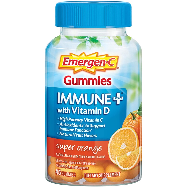 [DATE 11/2022] EMERGENCE-C GUMMIES IMMUNE WITH VITAMIN D 45 GUMMIES (45 VIÊN VỊ CAM)390