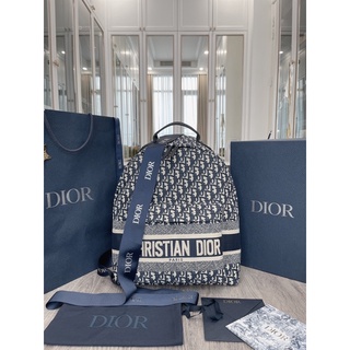 Balo thổ cẩm Backpack Blue Oblique