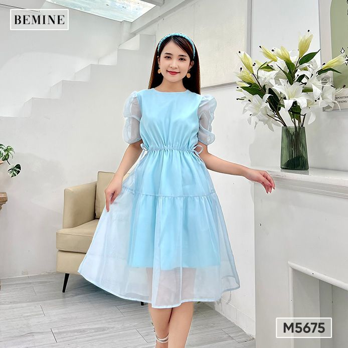 Đầm tay nhún rút eo BEMINE M5675