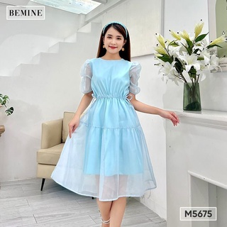 Đầm tay nhún rút eo bemine m5675