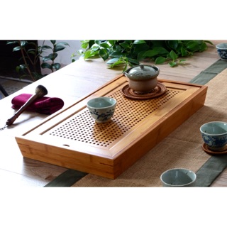 Khay trà tre chữ nhật cao cấp