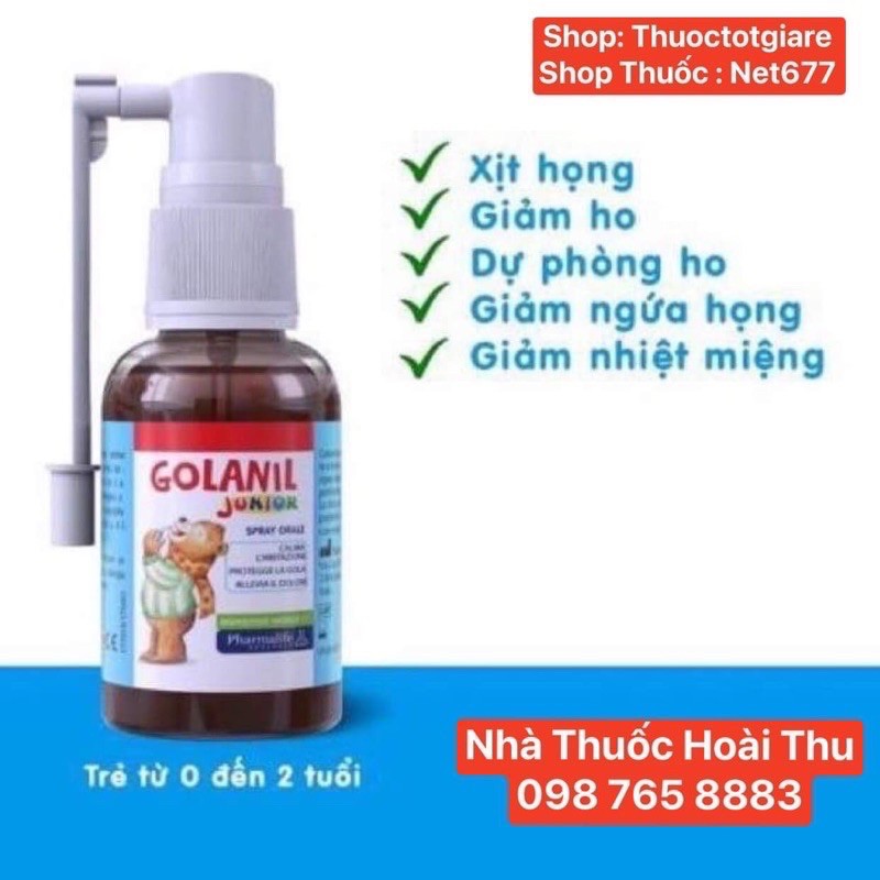 [ Kèm Quà Tặng ] Golanil junior xịt họng trẻ em - Chính hãng Italy