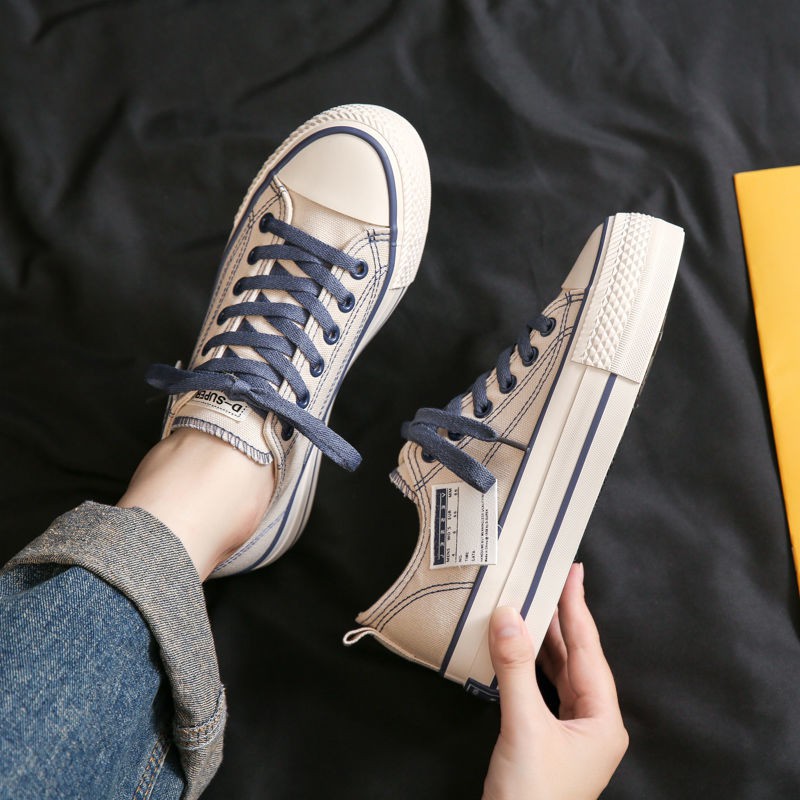 Giày Thể Thao Canvas Trắng Phong Cách Hàn Quốc 2020 Cho Nữ | BigBuy360 - bigbuy360.vn