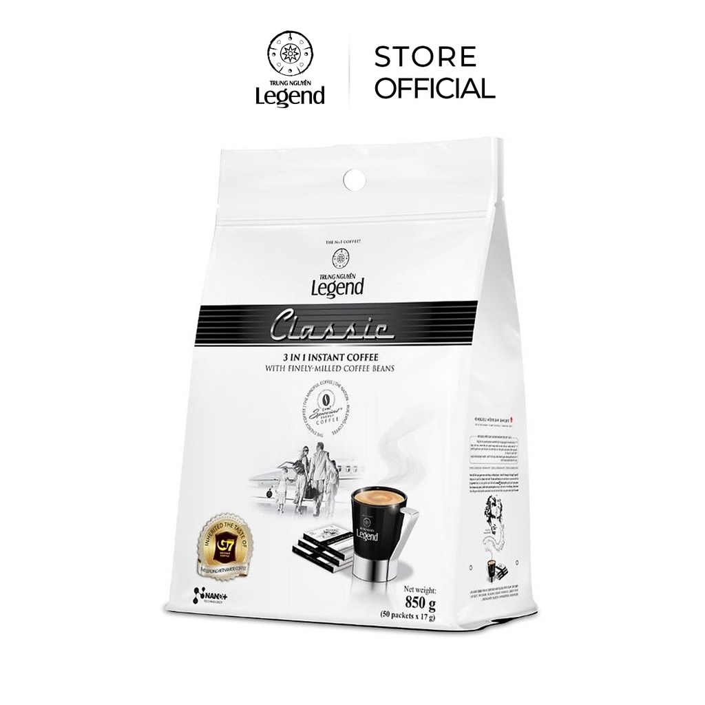 [Trung Nguyên E-coffee] Cà phê sữa hòa tan Legend Classic  - Bịch 50 gói - Trung Nguyên Legend