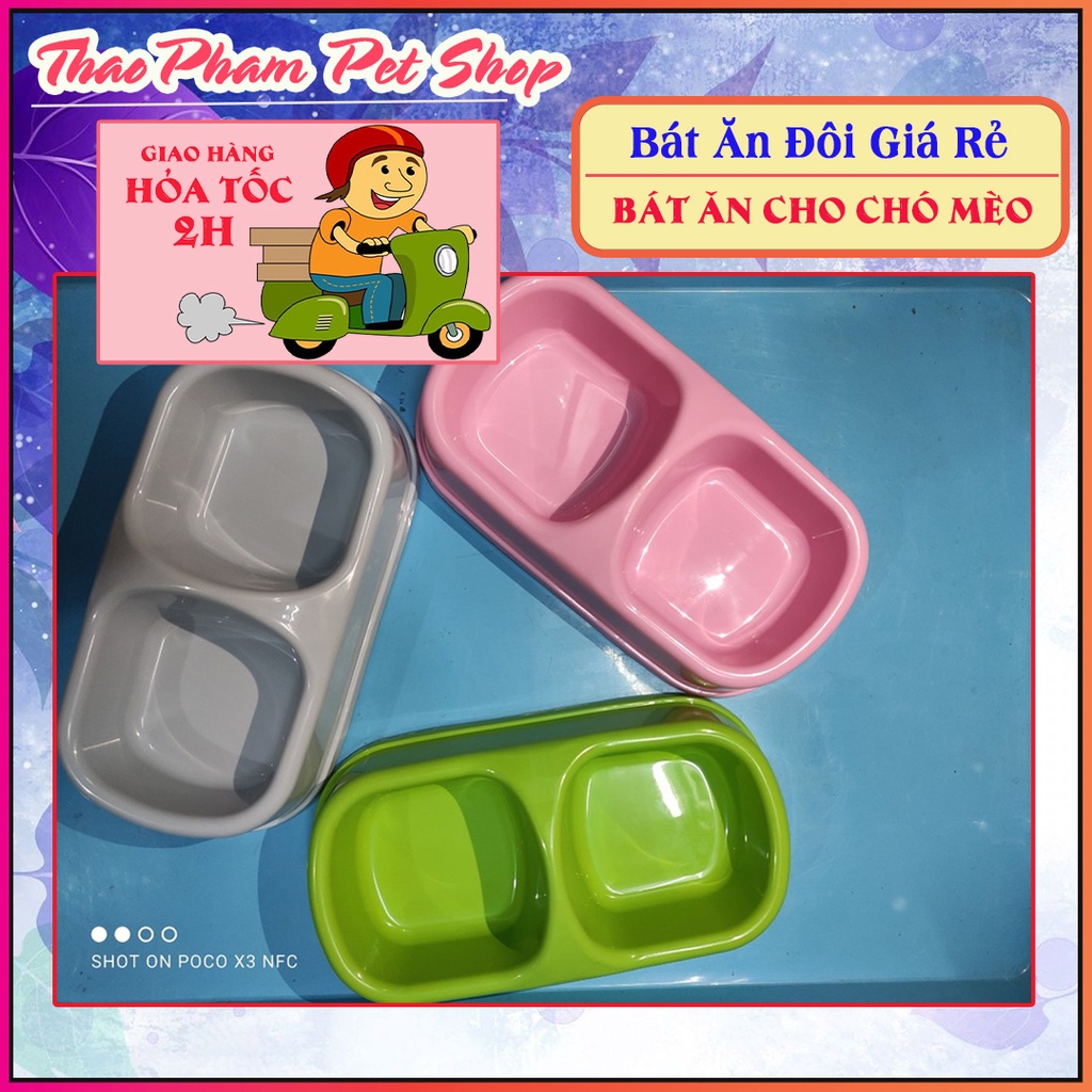 Bát đôi cho chó mèo
