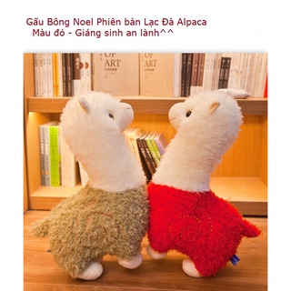 Gấu Bông Lạc Đà ALpaca Lông Xù Phiên Bản Màu Đỏ Giáng Sinh Bunoo Shop
