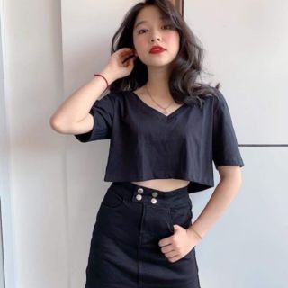 Áo thun trơn croptop