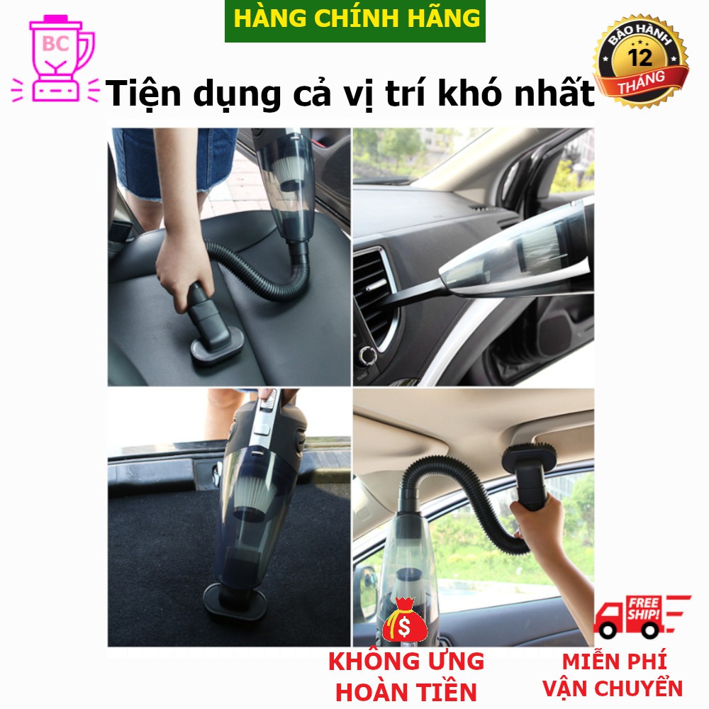 [FREESHIP❤️] Máy Hút Bụi Cho Ô Tô, Thảm, Đệm Giường, Sạc Pin Cầm Tay Công Suất Lớn