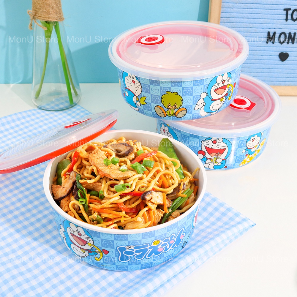 Tô ăn mì DORAEMON DOREMON có nắp 17.3cm Melamine giả sứ dễ thương cute MON0412 TooYoo