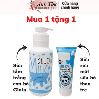 Sữa tắm trắng da con bò Gluta Milky Thái Lan 800ml