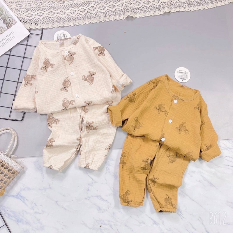 Bộ xô muslin dài tay cho bé yêu