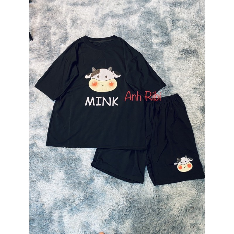 [SIÊU RẺ] Sét Áo Thun Ngắn Tay Bò Sữa Milk Chất Đẹp + Quần Đùi Đen Ống Rộng Logo Sét Đồ Bộ Nam Nữ Unisex Freesize | BigBuy360 - bigbuy360.vn