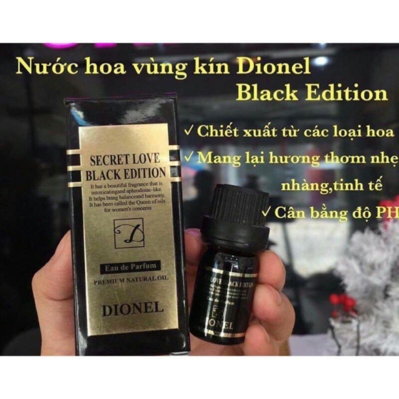 Nước hoa vùng kín Dionel Secret Love Black Edition cao cấp mùi hương chuẩn độ lưu thơm cực tốt 5ml