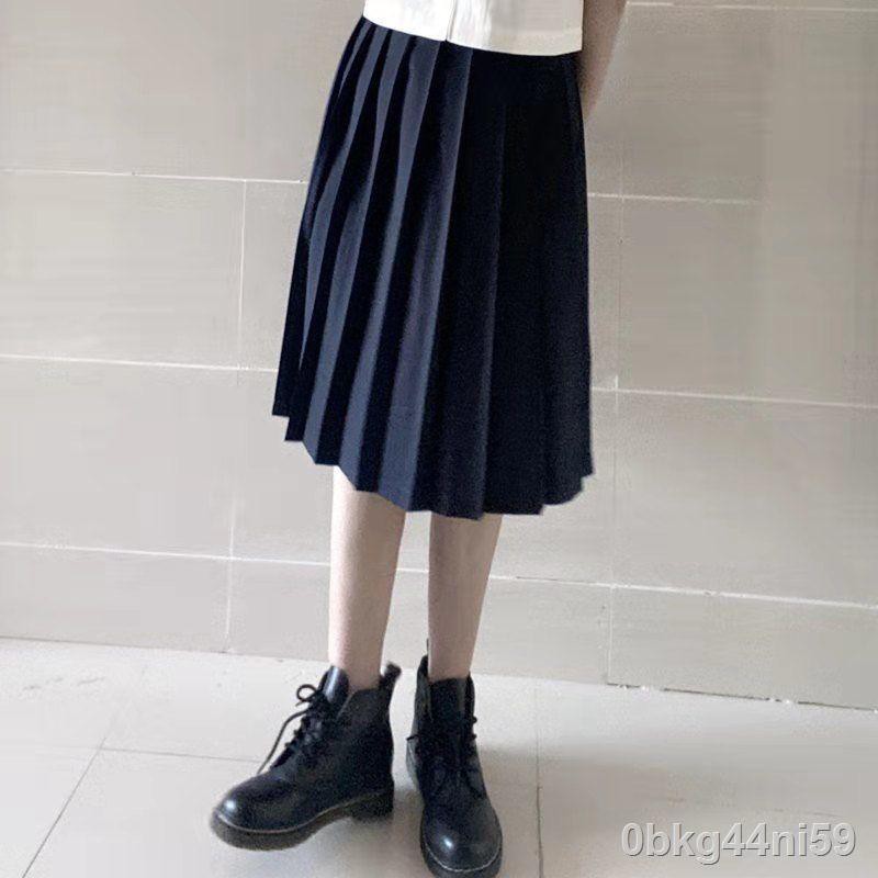 ﹉Đồng phục học sinh kiểu Thái Lan hai mảnh màu oải hương JK áo sơ mi thêu rời + váy xếp ly đen thời trang [vận ch