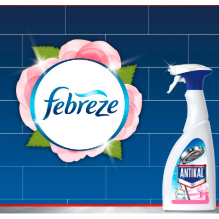 Antikal - Chai xịt dung dịch tẩy cặn bám trên inox trong nhà tắm Febreze hương hoa 700ml - hàng nhập khẩu Đức