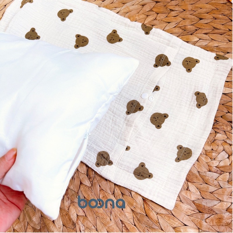 Gối xô Muslin Boona ruột bông mềm đẹp cho bé yêu