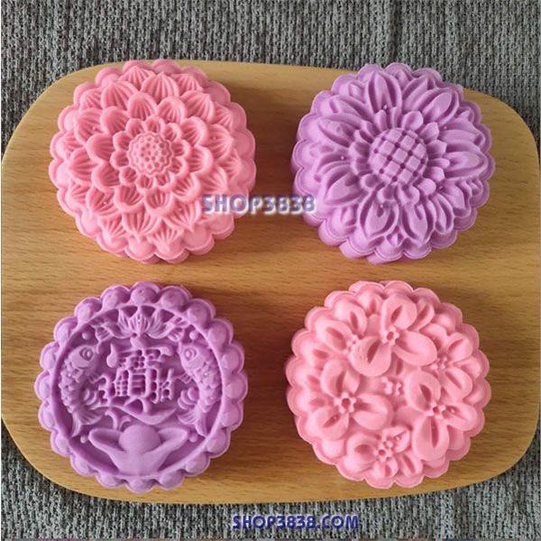 Bộ Khuôn Lò Xo Làm Bánh Trung Thu 5 Mặt 125-150-180gr Ngũ Phúc