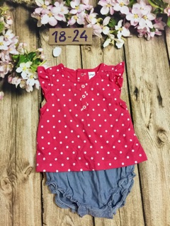 Combo 2 body váy cho bé gái hiệu Carter