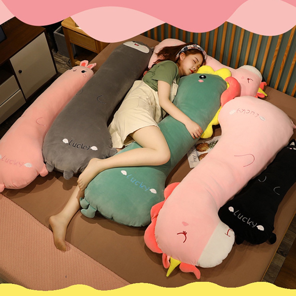 Gối Ôm Dài Hình Khủng Long Nhồi Bông Dễ Thương Kích Thước 80cm/100cm