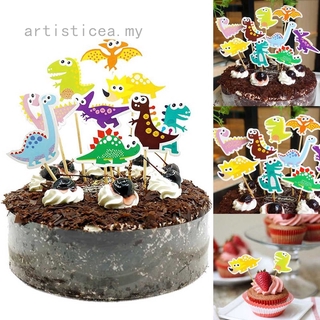 Thẻ Trang Trí Bánh Sinh Nhật Hình Khủng Long Dễ Thương Xinh Xắn