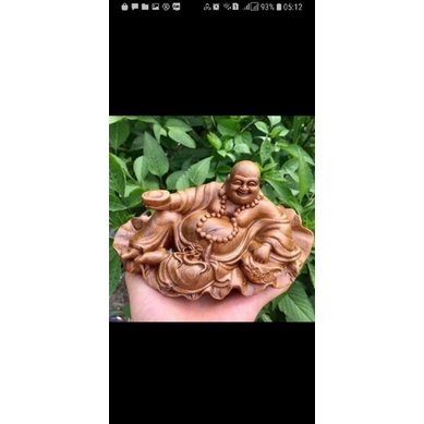 [GIA RE] Tượng phật di lặc gỗ bách (Tặng vòng đeo tay)