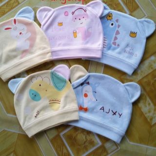 Mũ sơ sinh co bé 0-4 tháng tuổi