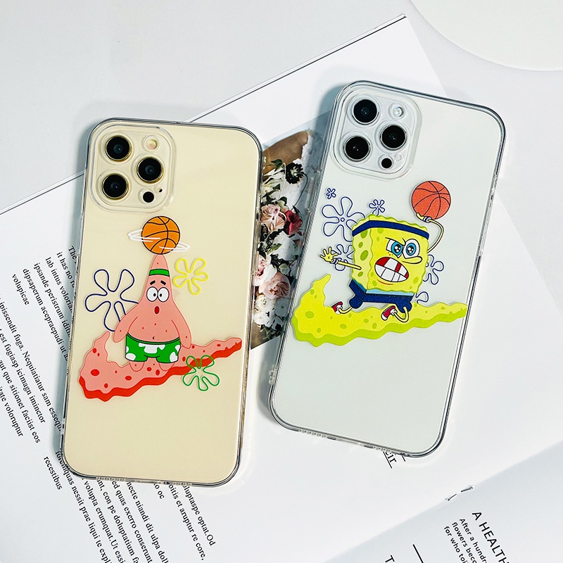 Vỏ Điện Thoại Di Động Ốp Lưng Iphone12 Iphone12promax Iphone 11pro X Xs Xsmax Iphone 7 8plusPhone Case IPhone12 Funny Basketball SpongeBob Cartoon Patrick Star Apple 6P/7P/8P/XR Soft Shell 11ProMax Couplehộp Đựng Điện Thoại Di Động