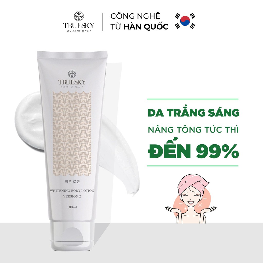 Kem body dưỡng trắng Truesky Version 2 chính hãng dạng lotion phân tử nước thẩm thấu nhanh 100ml - Whitening Body Lotion