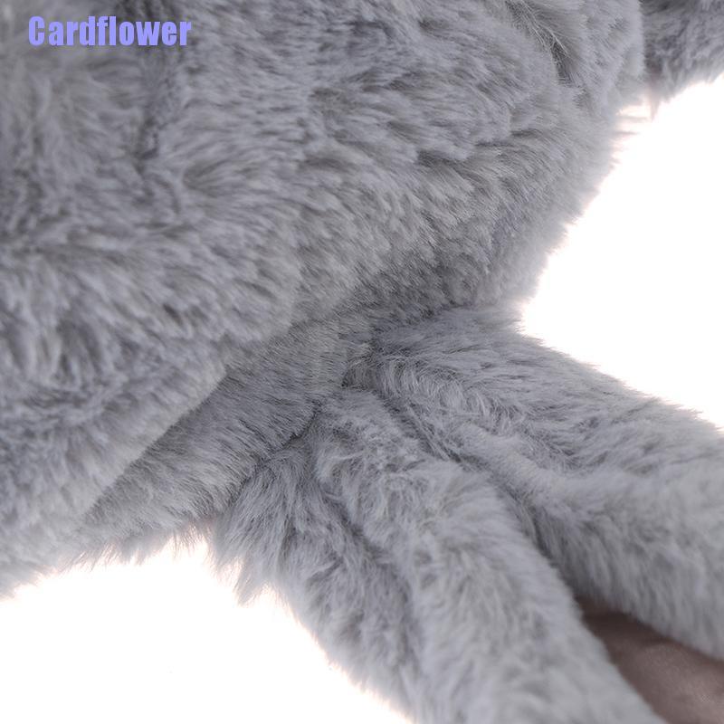 Mũ Trùm Đầu Giữ Ấm Tai Thỏ Nhồi Bông Dễ Thương