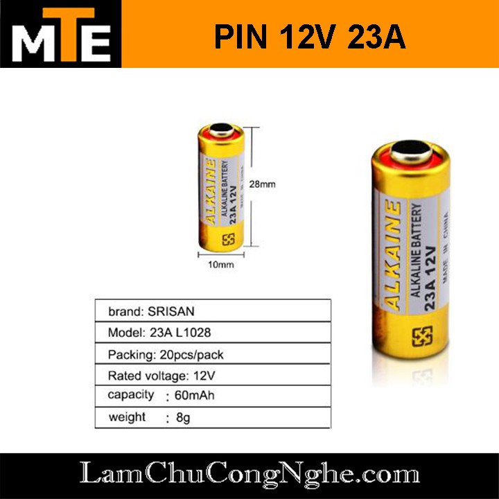 Pin Alkaline 12V 23A