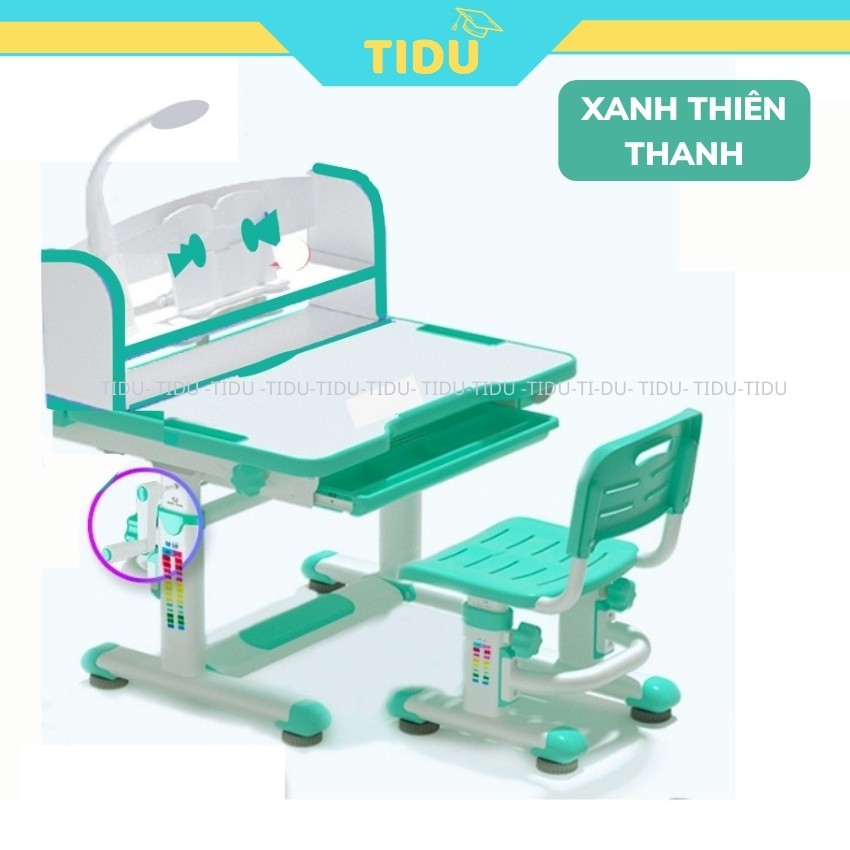 bàn học chống gù chống cận thông minh Tidu s8 có giá sách kích thước 60x80